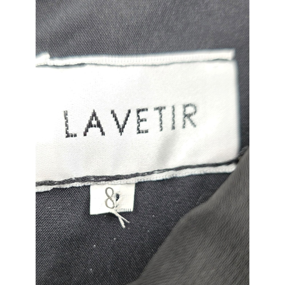 Lavetir Womens 8 Black Off Shoulder Ruched Chiffon Evening Gown - Picture 7 of 14